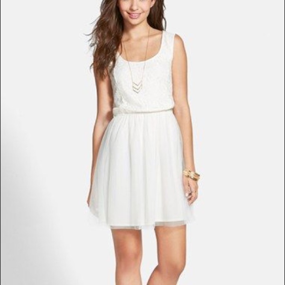 Frenchi Lace Bodice Skater Dress